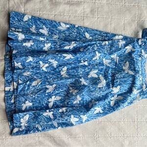 Floral Blue and White Women's Wrap Skirt